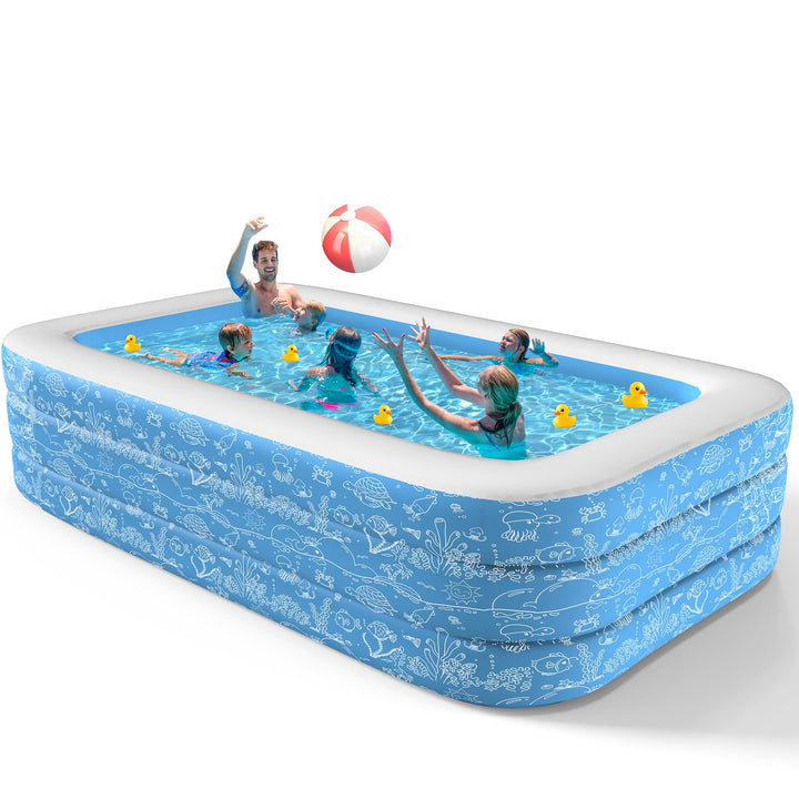 CACSPS Aufblasbare Schwimmbecken, 300 x 165 x 56 cm, Grosses aufblasbares Pool für Kinder und Erwach