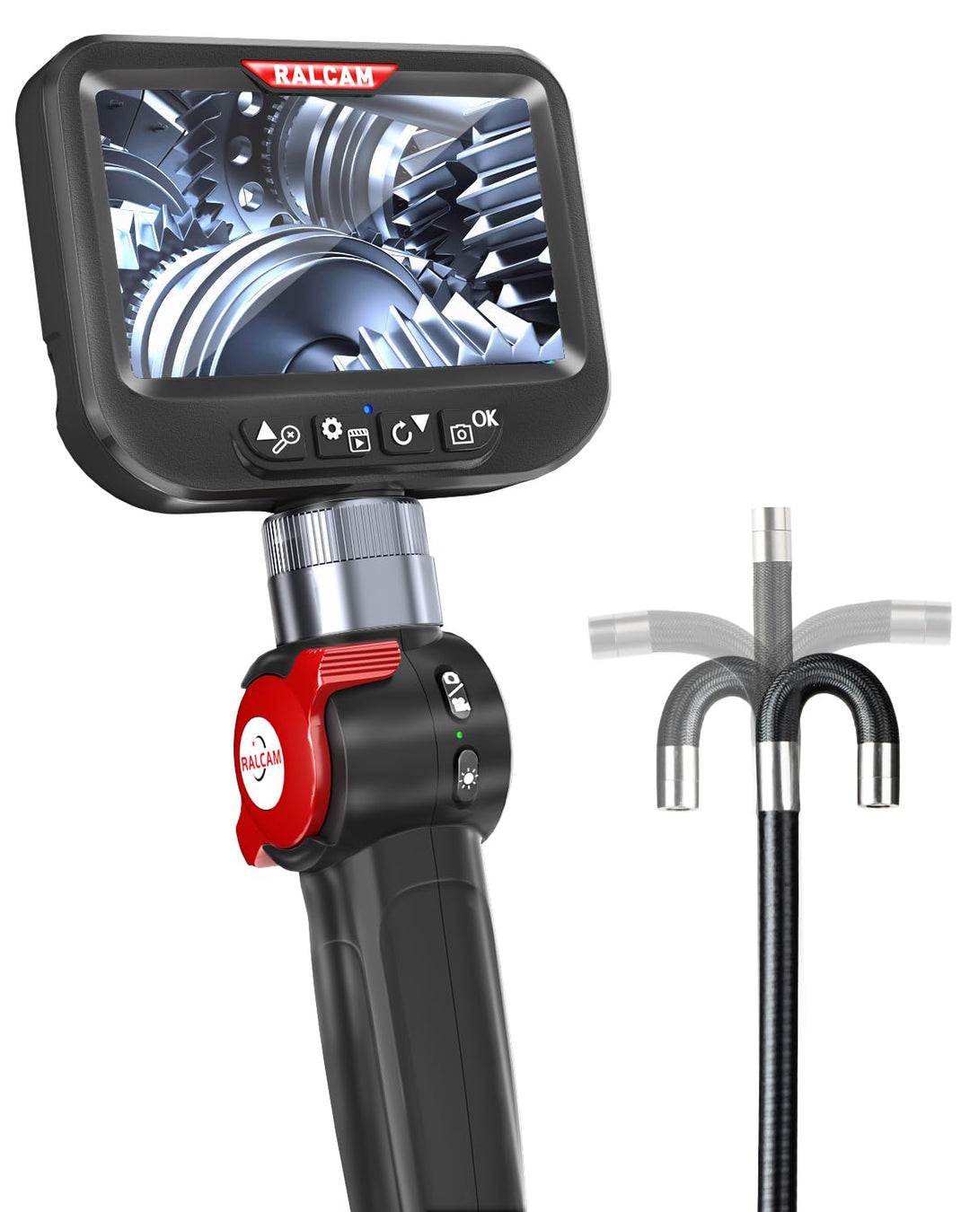 Ralcam Endoskopkamera mit Licht Endoscope Camera - Endoskop 6,2mm Inspektionskamera 4,3" HD 720P Roh
