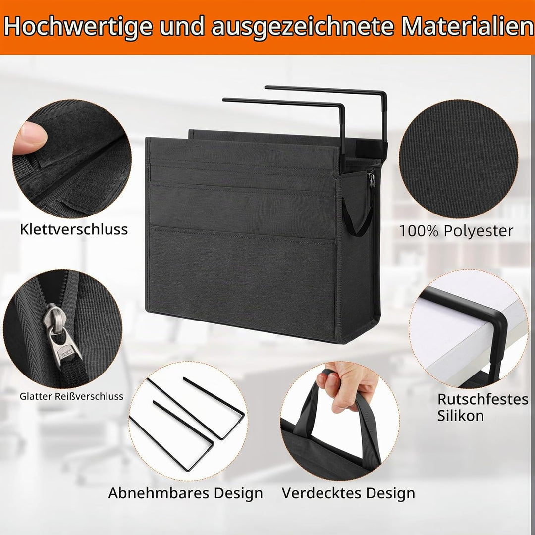 MASTLU Hängeorganizer Büro Organisation Unter Schreibtisch, Hängetasche Aufbewahrungstasche Betttasc