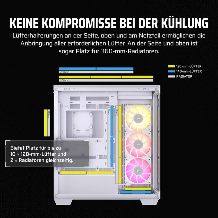 CORSAIR iCUE LINK 3500X RGB Mid-Tower ATX PC-Gehäuse - Gehärtetes Panorama-Glas - Umgekehrte Verbind