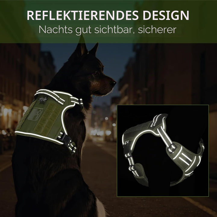 HEELE Hundegeschirr, Metall Taktisches Geschirr, Taktische Hundeweste, Service Hundegeschirr, MOLLE
