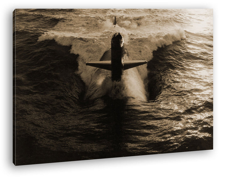 deyoli gewaltiges U-Boot Format: 80x60 Effekt: Sepia als Leinwandbild, Motiv fertig gerahmt auf Echt