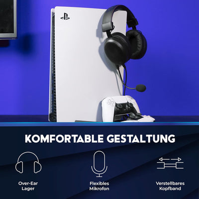 DR1TECH Blackjack+ Gaming Kopfhörer Mit Kabel Und Mikrofon Für PS5 Konsole [3D Audio], PS4, Xbox und