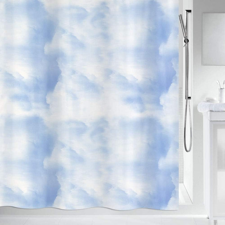 Spirella Anti-Schimmel Duschvorhang - Anti-Bakteriell, waschbar, wasserdicht - Polyester, „Wolken“ 1