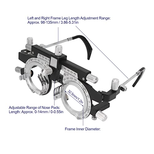 360° Drehbarer Optischer Optischer Testlinsenrahmen, Sehtestbrille, Optometrie-Optiker mit Verstellb