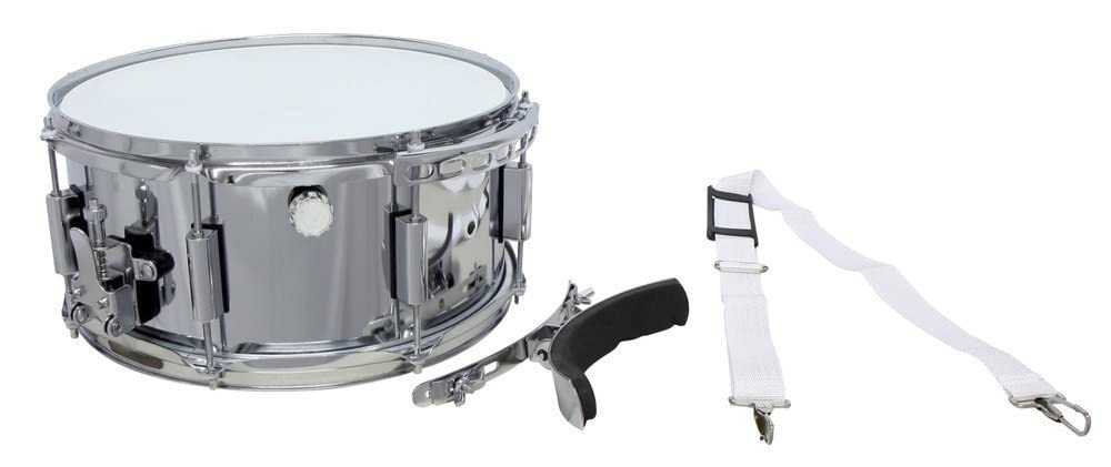 Gewa Basix Marching Snare Drum (14 Zoll) x (6.5 Zoll) Metallkessel Marching Snare Drum Single, March