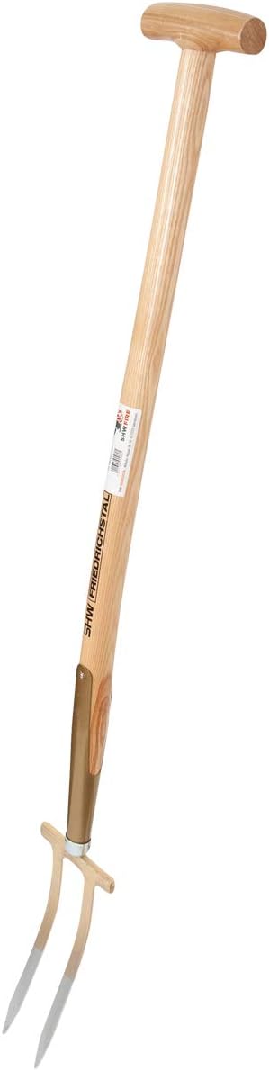 SHW-FIRE 59046 Rosengabel Bajonettzinken Stahl Handgeschmiedet Geschmiedet mit Stiel Holzstiel 85 cm