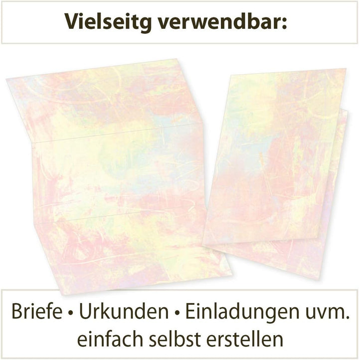 Motivpapier Pastell (250 Blatt) beidseitig Motivpapier DIN A4 bunt Erwachsene Aquarell vintage farbi