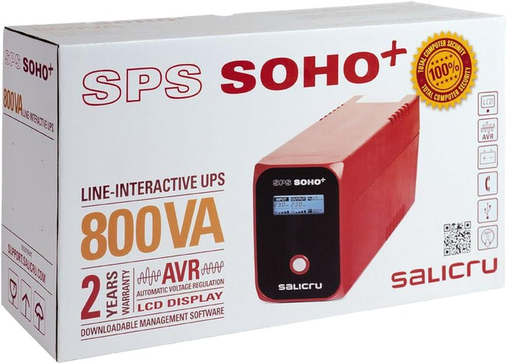 Salicru 2F70569 647AA000025 - SPS.800 SOHO+ - LINE-Interactive IN 800VA, 800VA