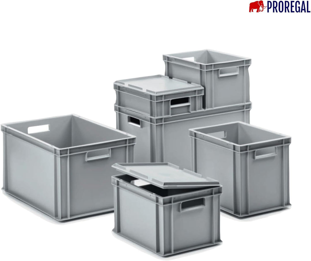 PROREGAL SuperSparSet 10x Scharnierdeckel für Eurobehälter | HxBxT 2,7x20x30cm HxBxT 2,7x20x30cm (10