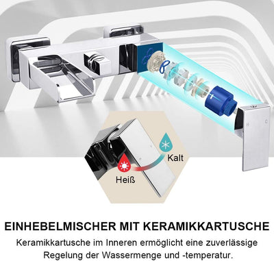 Wasserrhythm 2 Verbraucher Wannenarmatur Einhebel-Wannenmischer Armatur Wasserhahn Duscharmatur mit