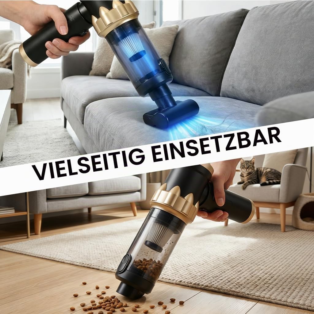 Handstaubsauger Akku Autostaubsauger Auto Stark, Mini Staubsauger Kabellos 26000Pa 4-in-1, Car Vacuu