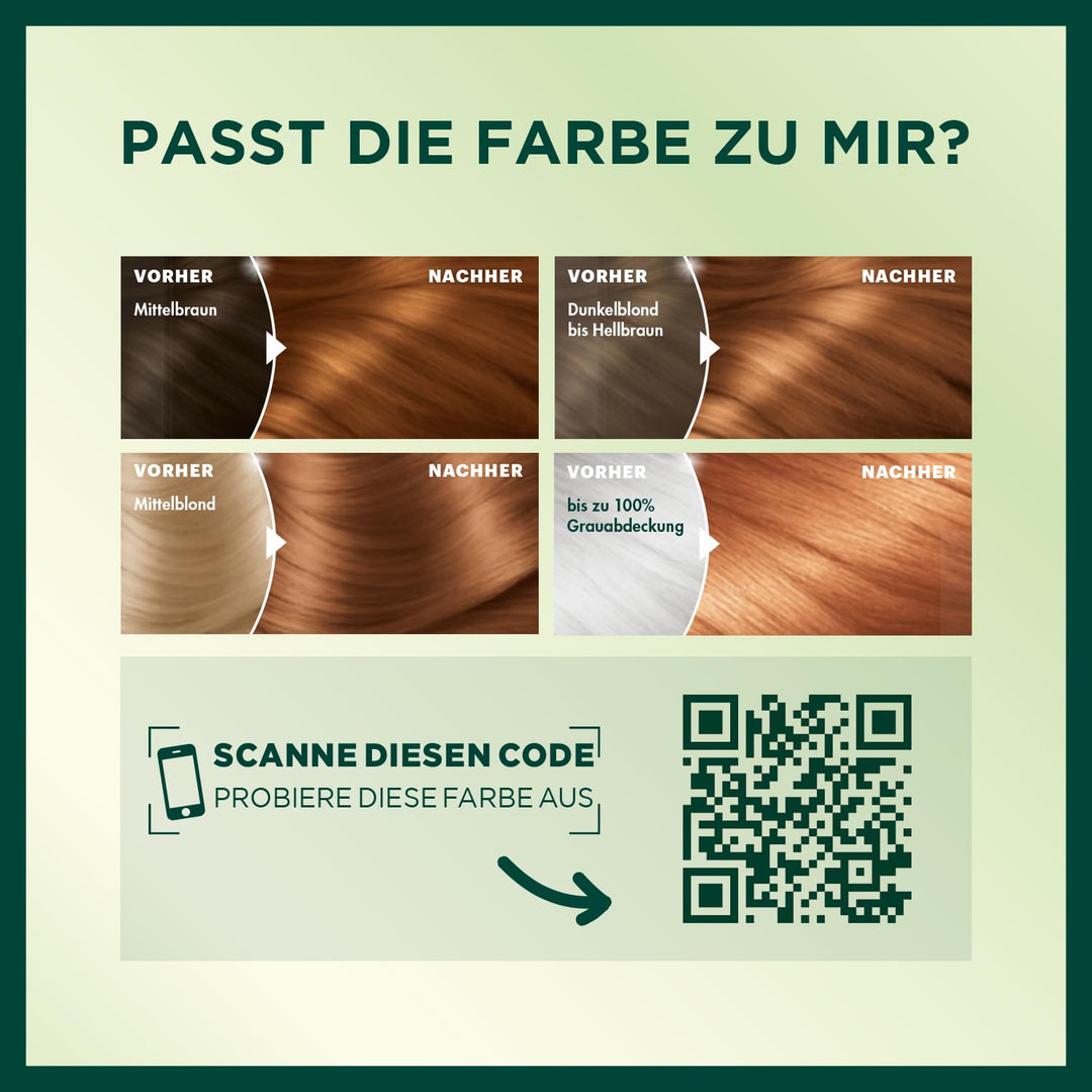 Garnier Creme Coloration, Haarfarbe, Färbung für Haare für permanente Haarfarbe, mit 5 nährenden Öle