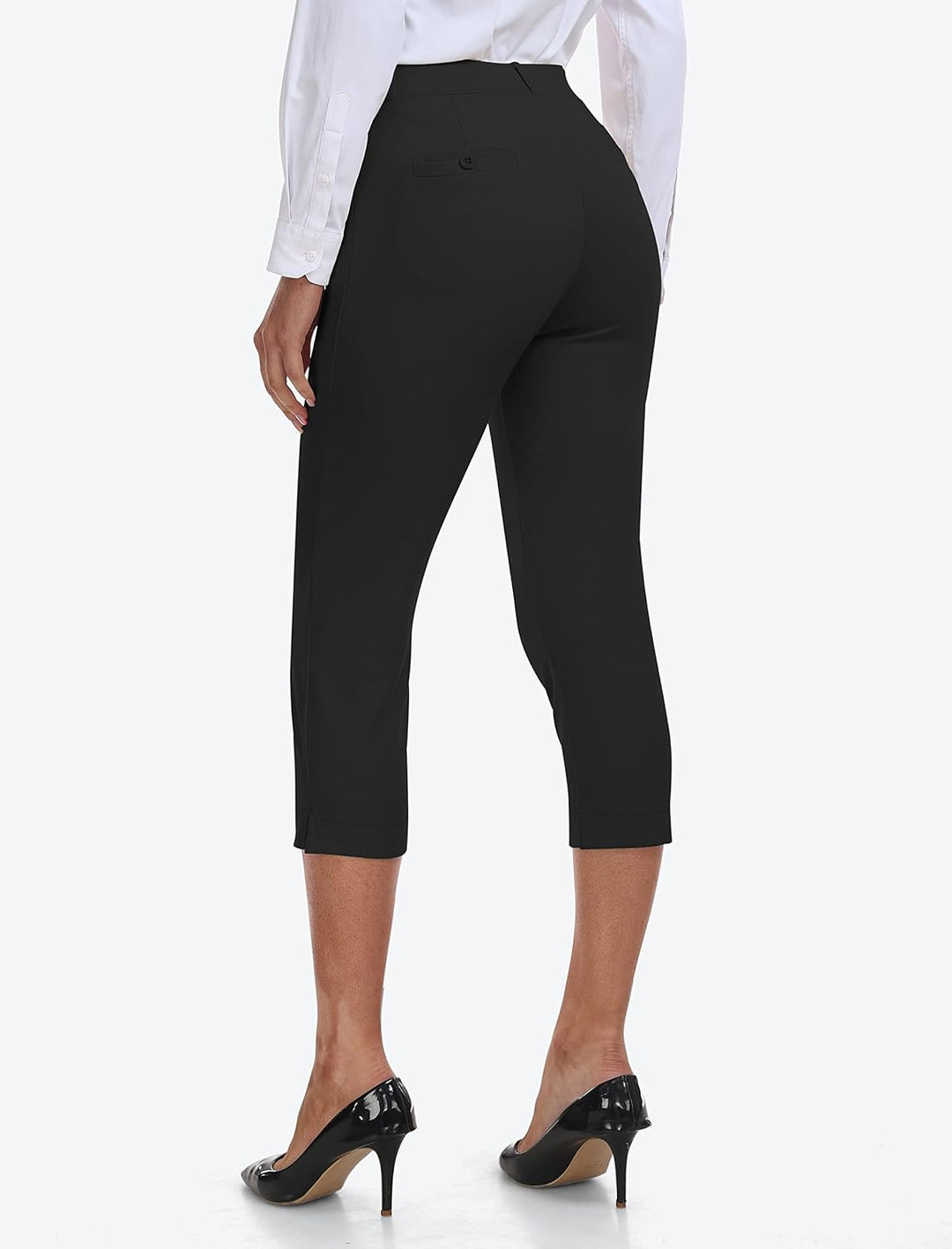 Damen Golfhosen Capri Business Hose Elegante Golf Hosen Atmungsaktiv Yoga Büro Anzughosen Elastische