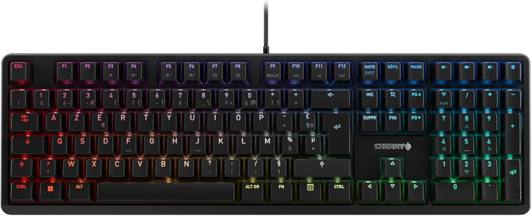 CHERRY G80-3000N RGB, mechanische Gaming-Tastatur mit RGB-Beleuchtung, Französisches Layout (AZERTY)