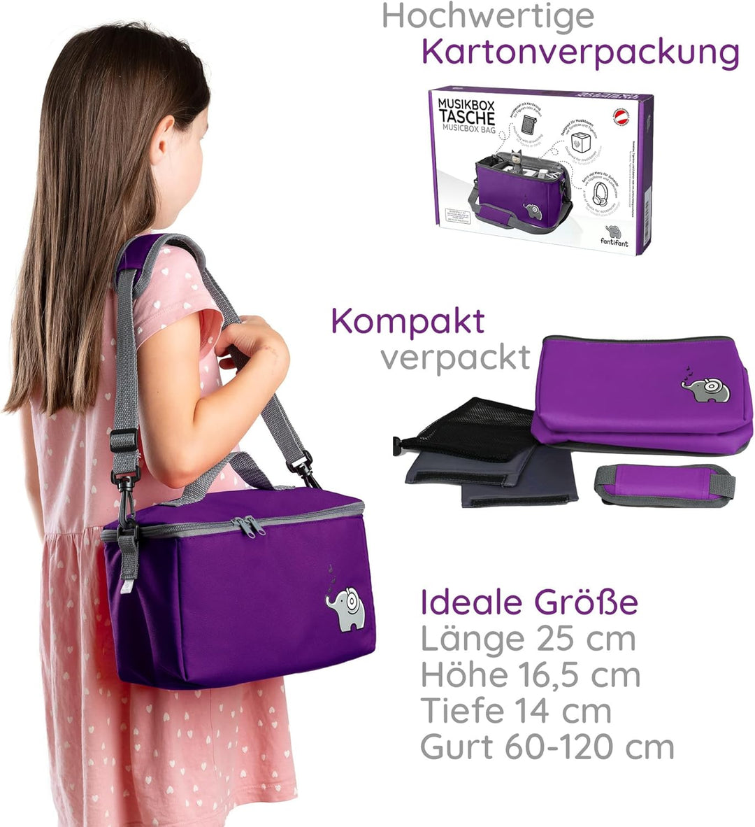 fantifant Musikbox Tasche für Toniebox [ + Netzbeutel für Tonie Aufbewahrung ] Flexible TRANSPORTTAS