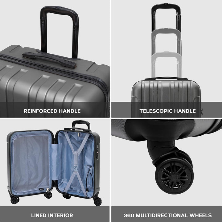 Flight Knight Premium Lightweight Suitcase - TSA-Schloss Mit USB-Anschluss - 8 Spinner-Rader - ABS-H