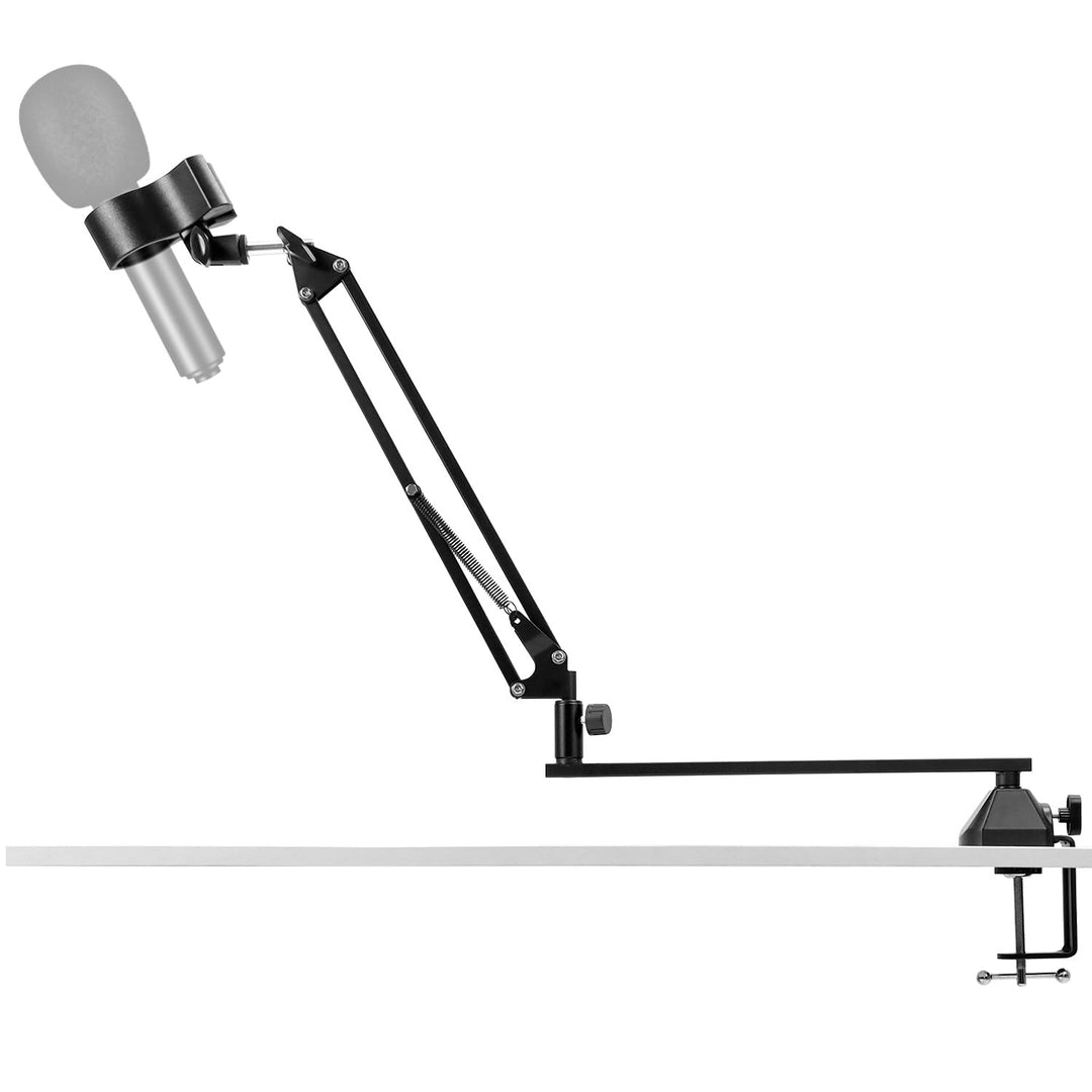 QWORK® Mikrofonarm mit niedrigem Profil für Gaming, Podcasting, Streaming und Aufnahmen, Vollmetallg