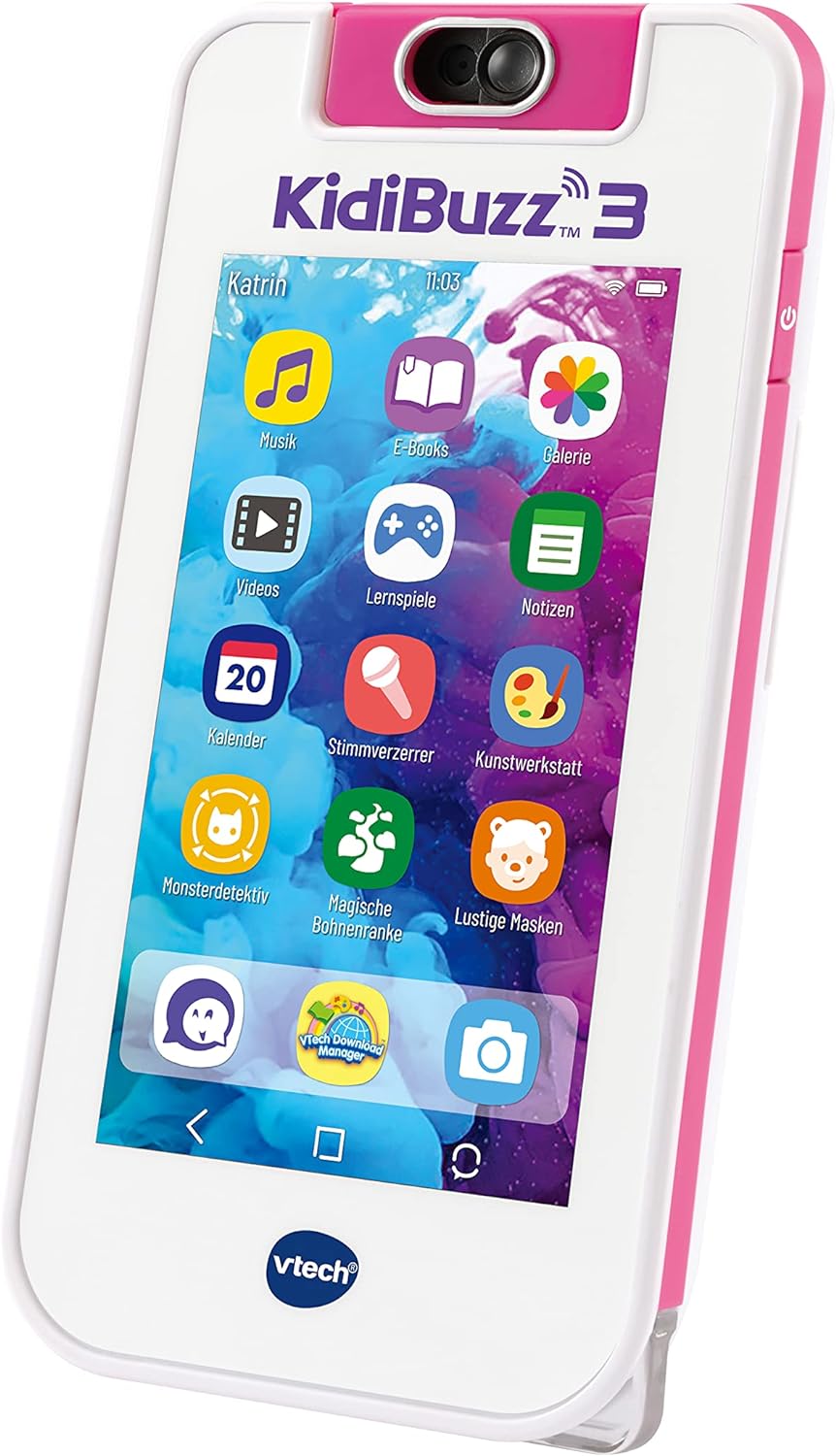 VTech KidiBuzz 3 pink – Multifunktions-Messenger für Kinder – Mit sicherem Internetbrowser, Lernspie