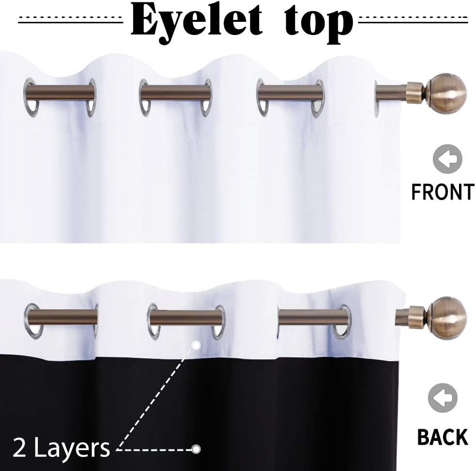PONY DANCE Vorhang Weiss Blickdicht Ösenschal 2er Set H 245 x B 140 cm Lichtundurchlässige Gardinen