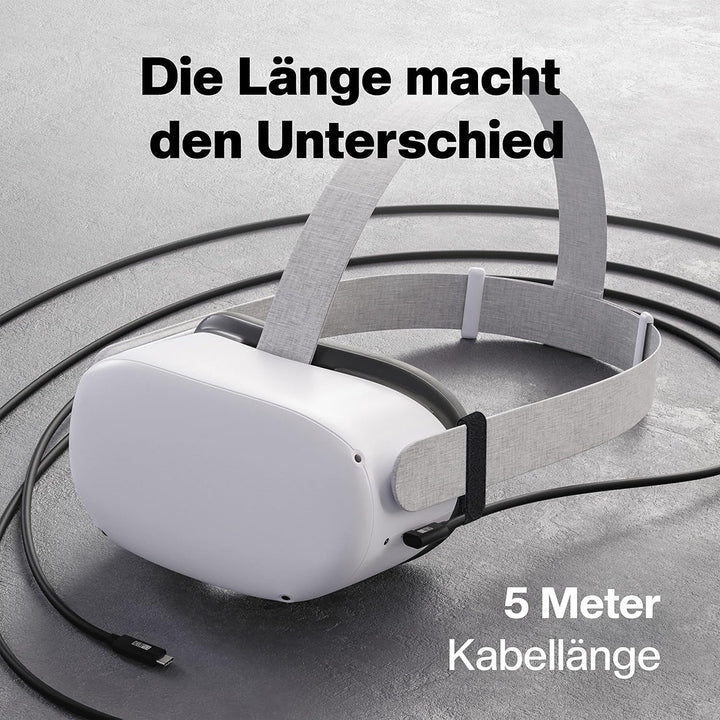 CABLETEX 5m Link Kabel für Meta Quest 3, Oculus Quest 2, PICO 4, PSVR2, Steam VR – USB 3.2 USB C Kab