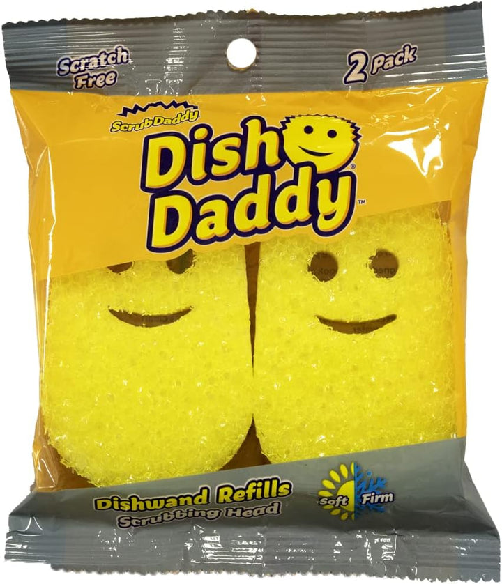 Scrub Daddy Dish Daddy Spülschwamm mit Spülmittelspender, Nachfüllköpfe, Schwamm und Anschlusskopf