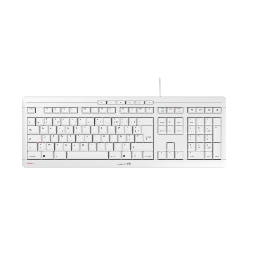CHERRY Stream Keyboard Tastatur, weiss/grau, Französisches Layout Französisches Layout - AZERTY weis