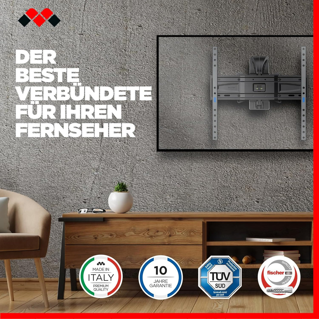 Meliconi Space System FULLMOTION 400, TV-Wandhalterung mit Arm und Doppelrotation, Wandhalterung für