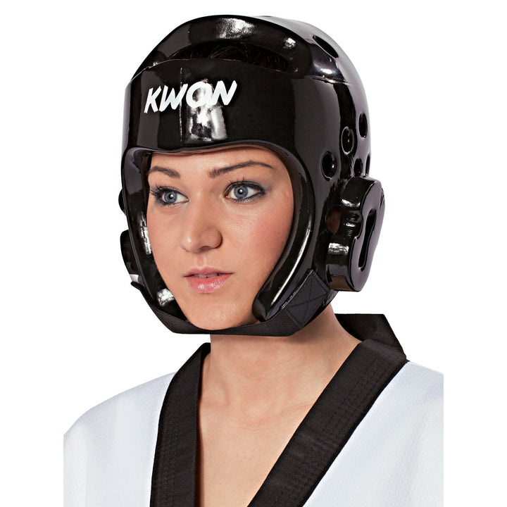 Kwon® Taekwondo Kopfschutz 4006 PU CE WTF Kopfschützer Schwarz S, Schwarz S