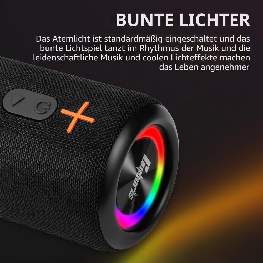 CYBORIS 2 Tragbarer Bluetooth Lautsprecher, Wasserdicht, Split Wireless, 20W Stereo-Sound, 24h Spiel