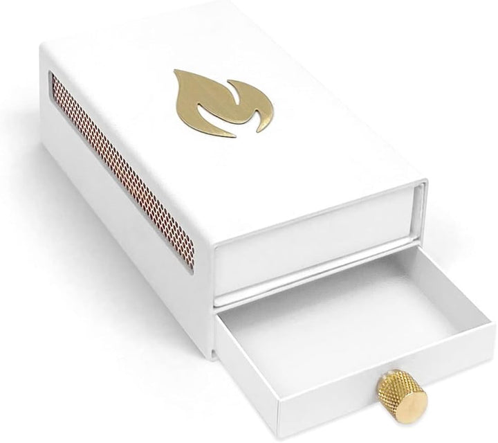 Nordic Flame Design Streichholzschachtel aus pulverbeschichtetem Stahl mit 50 Langen Streichhölzern