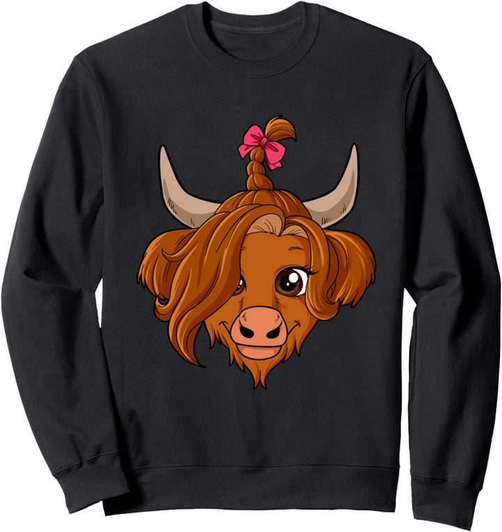 Damen und Mädchen Schottische Highland Kuh Geschenk Sweatshirt