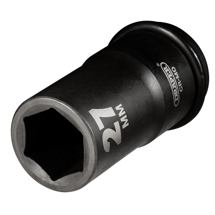Draper 71908 Hi-Torq 6-Punkt-Schlag-Stecknuss, 1,9 cm Vierkantantrieb, 27 mm, Blau 27 mm Blau, 27 mm