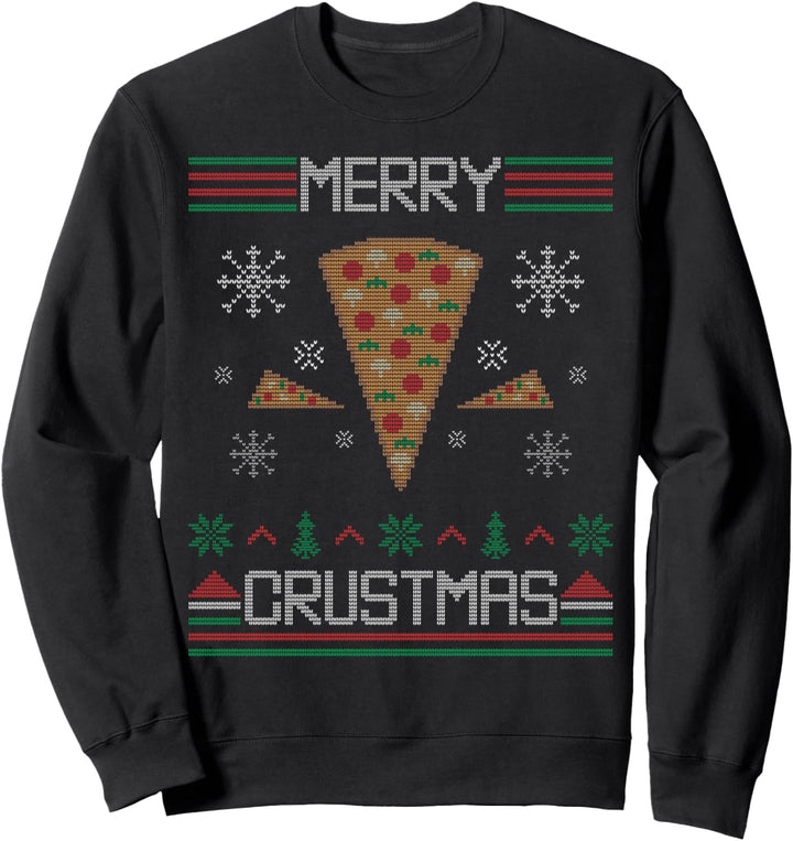 Merry Crustmas Ugly Christmas Sweater Lecker Pizza Geschenk Sweatshirt