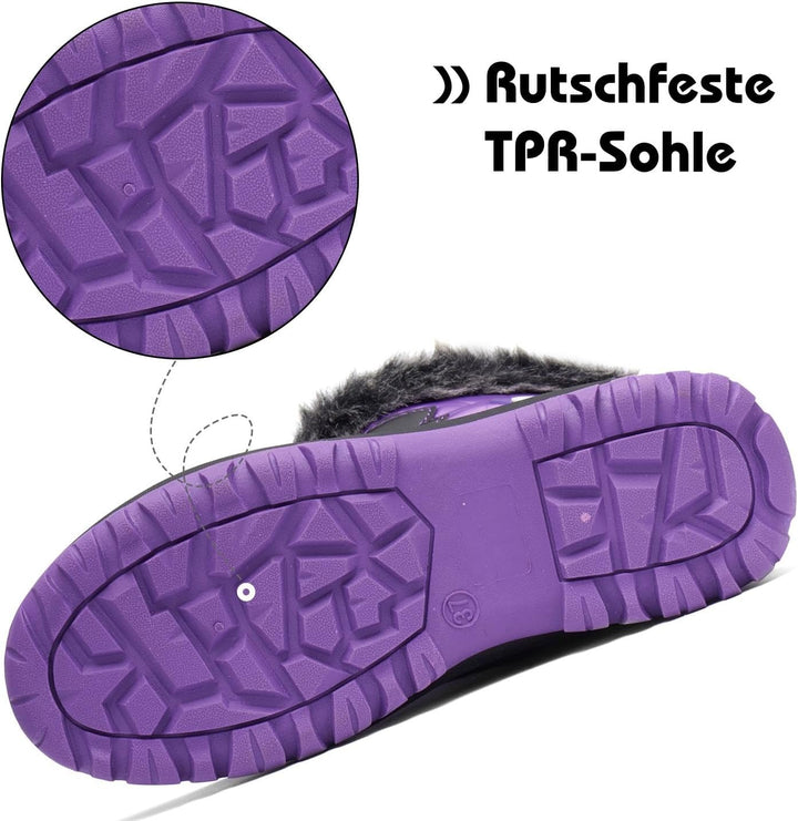 Mishansha Kinder Winterstiefel Gefüttert Wasserdichte Rutschfest Schneestiefel für Mädchen Jungen, G