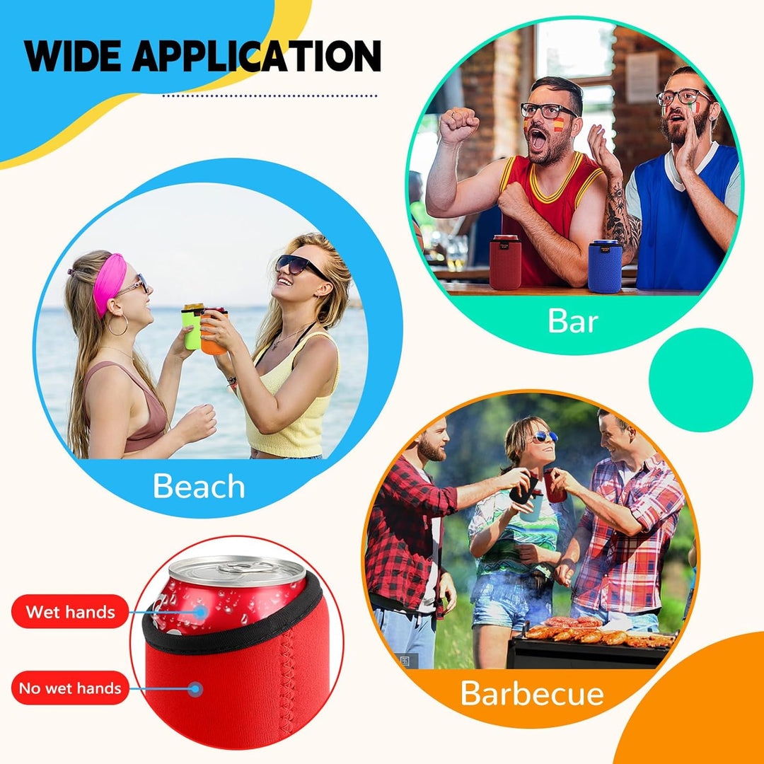 Desing Wish 8 Stück Neopren Dosenkühler Isolierte DIY Kühlmanschette Bierflaschen Dosenhülle Kühler