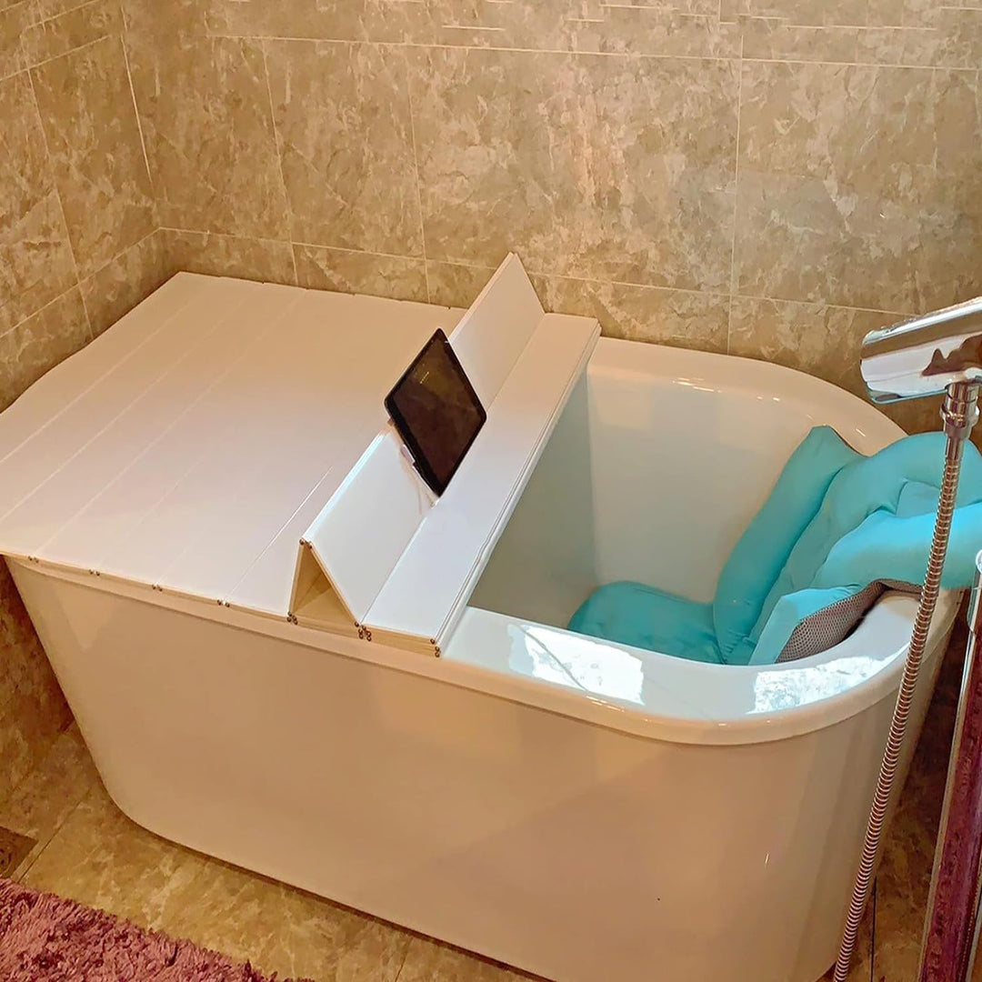 Badewannenabdeckung, 170cm x 70cm x 0,7cm PVC Faltbar Badewanne Brett Staubdichtes wasserdichte Bade