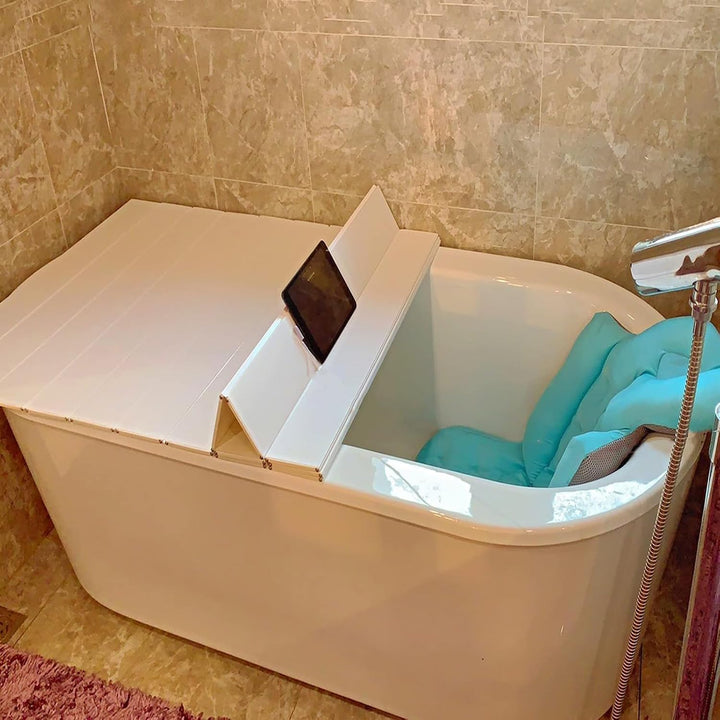 Badewannenabdeckung, 160×70×0,7cm PVC Faltbar Badewanne Brett | Staubdichtes wasserdichte Badewannen