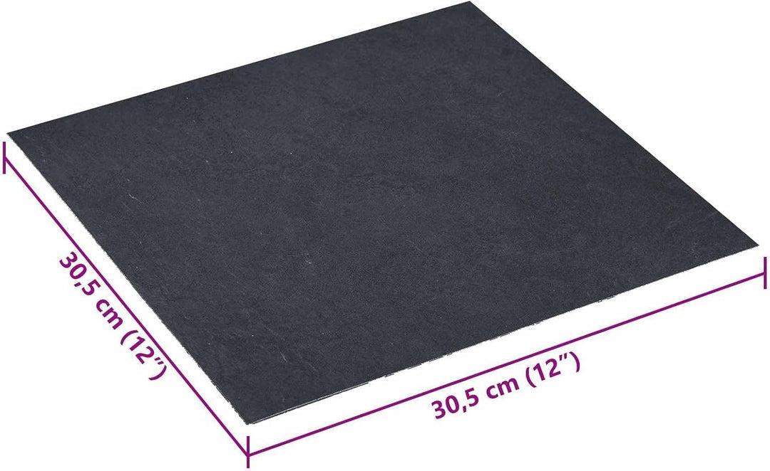 Selbstklebende Bodenplanken aus PVC 30,5 x 30,5 cm 20 Stück Schwarz Marmor quadratisch für Wohnzimme