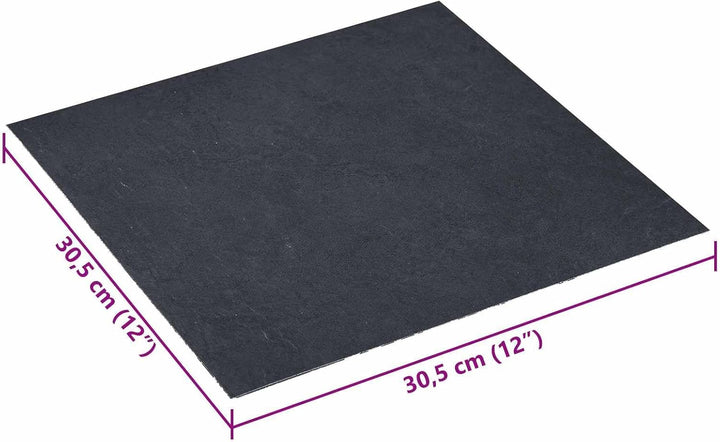 Selbstklebende Bodenplanken aus PVC 30,5 x 30,5 cm 20 Stück Schwarz Marmor quadratisch für Wohnzimme