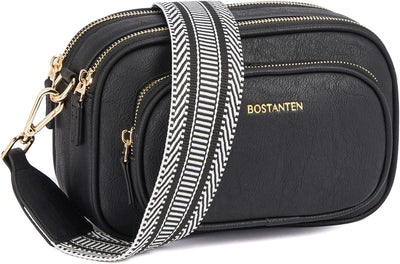 BOSTANTEN Damen Handy Umhängetasche, PU Leder Crossbody Schultertasche, Umhängetasche mit Breitem Gu