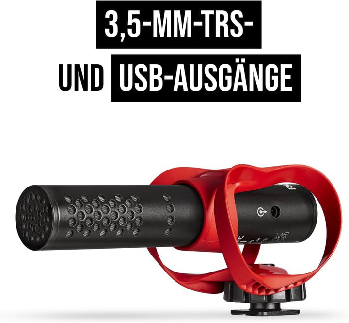 RØDE VideoMic GO II Ultra-kompaktes On-Camera Richtrohrmikrofon mit 3,5-mm- und USB-Ausgängen für Fi
