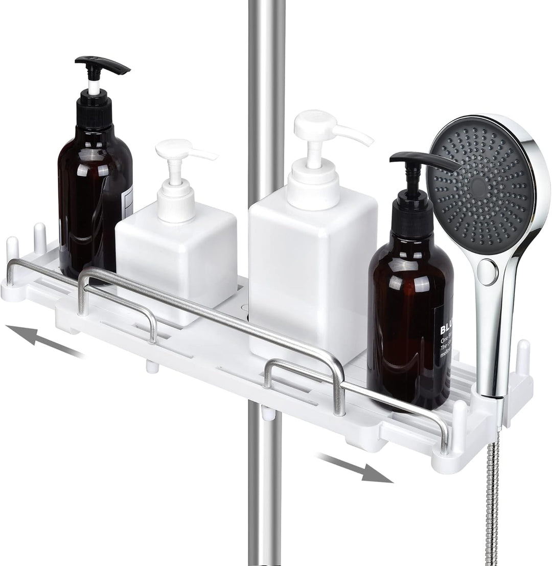 LOLYPOT Duschablage Ohne Bohren Teleskopisch 32-48cm, Duschablage zum hängen Badezimmer Organizer, D