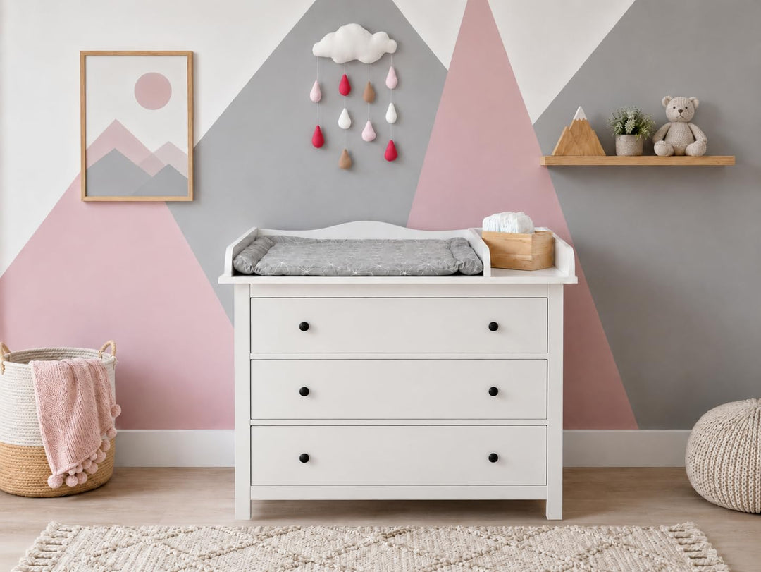 KraftKids Wickelaufsatz XXL extra breit 107,5 cm mit Trennfach für HEMNES