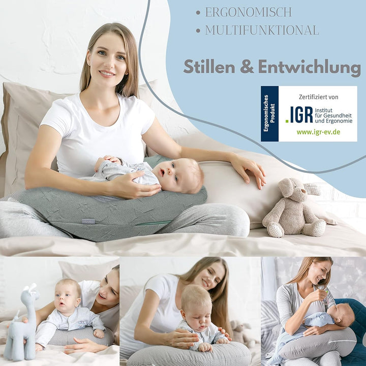 sei Design Stillkissen Mikroperlen XXL Lagerungskissen Schwangerschaftskissen Seitenschläferkissen 1