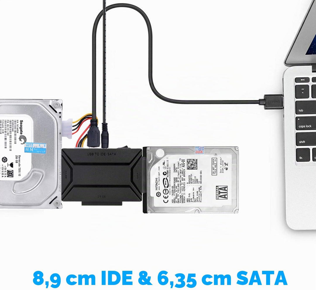 AGPTEK USB 3.0 zu IDE/SATA Konverter, Festplattenadapter mit Power-Schalter für 2.5"/3.5" SATA/IDE/S