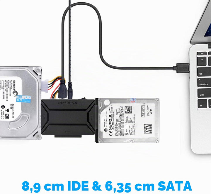 AGPTEK USB 3.0 zu IDE/SATA Konverter, Festplattenadapter mit Power-Schalter für 2.5"/3.5" SATA/IDE/S