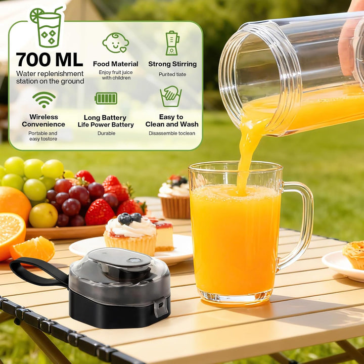 MIAOKE Tragbarer Smoothie-Mixer, 700 ml wiederaufladbarer persönlicher Mixer, Enthält sowohl Automat