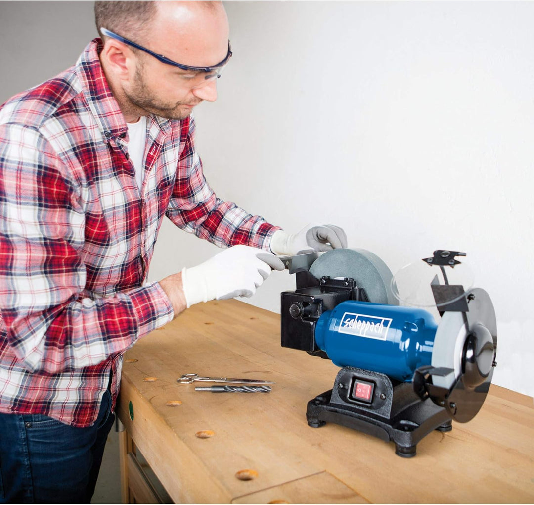 Scheppach Profi Nassschleifer Trockenschleifer BG200W mit Induktionsmotor | 230V 250W - Ø200mm Schle