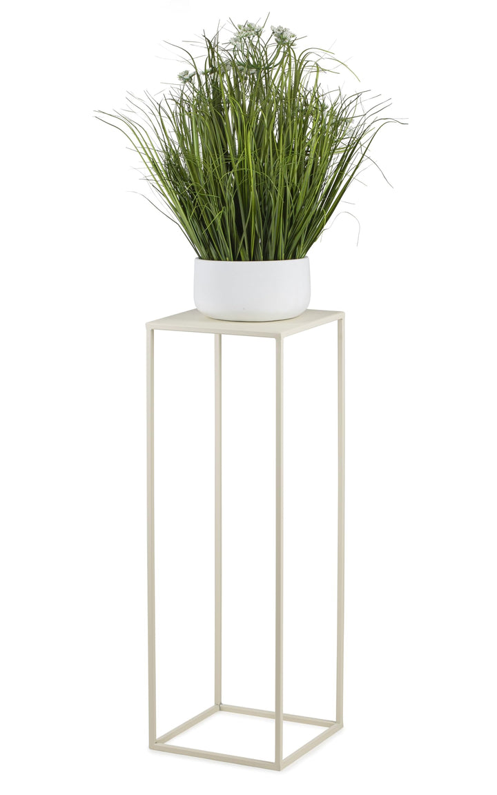 HowHomely Blumenständer Metall Cremefarben 70 cm Hoch - Solider und Robuster Blumenhocker Metall - P